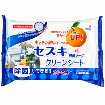 Yuwa Sesqui Carbonate Clean Sheet – Влажные чистящие салфетки для кухни и стола 22шт