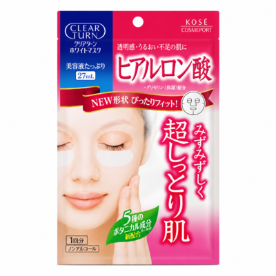 Kose Clear Turn – Увлажняющая тканевая маска с гиалуроновой кислотой 1шт