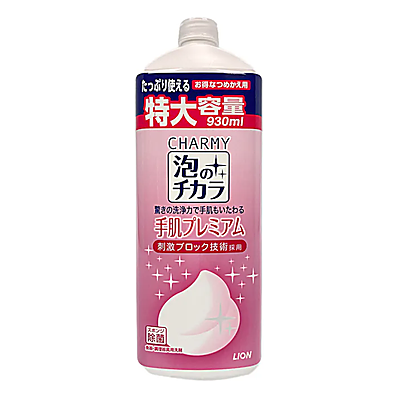 Lion Charmy Awa no Chikara Premium - Средство для мытья посуды с заботой о руках (сменный блок) 930мл