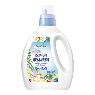 Mitsuei Herbal Three Plus Scent of Tropical – Universāls 2-in-1 veļas mazgāšanas gēls-koncentrāts ar mīkstinātāju, tropisko ziedu aromāts 2l