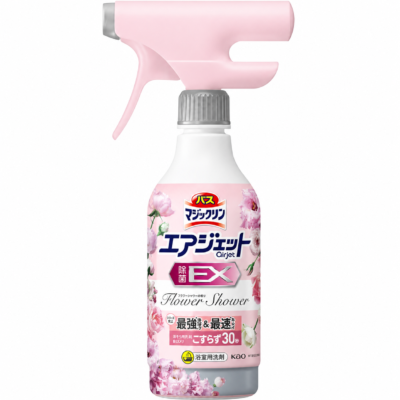 Kao Bath Magiclean Air Jet EX Floral Shower Ātras iedarbības vannas istabas tīrīšanas līdzeklis ar ziedu aromātu 390ml