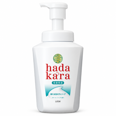 Lion Hadakara Foaming Body Soap Пенообразующий гель для душа с кремовым ароматом мыла 550мл