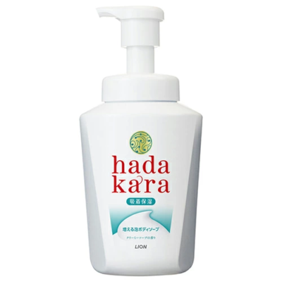 Lion Hadakara Foaming Body Soap Putojoša dušas želeja ar krēmīgu ziepju aromātu 550ml