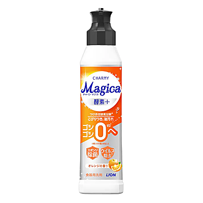 Lion Charmy Magica Enzyme Plus Orange - Trauku mazgāšanas līdzeklis ar apelsīna aromātu 220ml